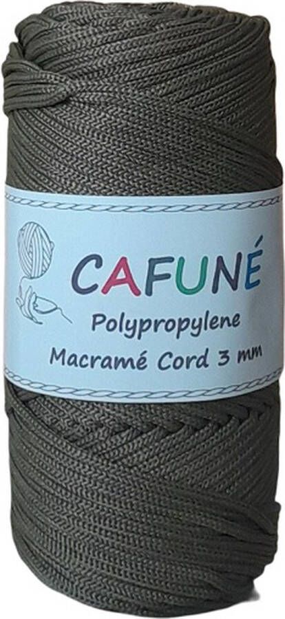 Cafuné Polypropyleen macramé koord Kaki 3mm PP6 gevlochten koord Haken Macramé Tas maken