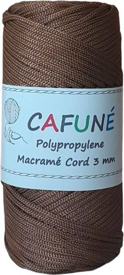 Cafuné Polypropyleen macramé koord Kastanje 3mm PP6 gevlochten koord Haken Macramé Tas maken