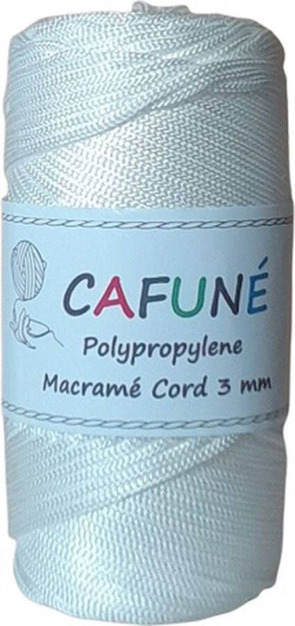 Cafuné Polypropyleen macramé koord Wit 3mm PP6 gevlochten koord Haken Macramé Tas maken