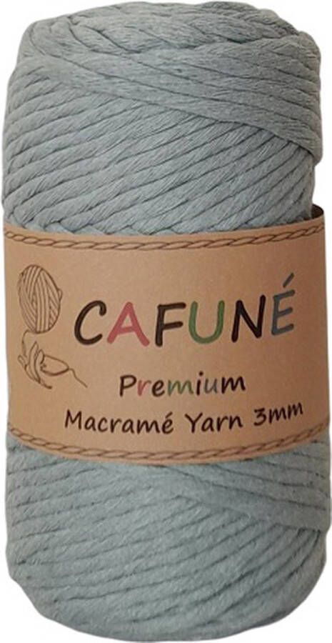 Cafuné Premium-Macramé Garen-Eucalyptus-3mm Single Twist–70 meter-Gerecycled katoen koord-Macramé plantenhanger-Wandkleed-Sleutelhanger-Dromenvanger-Macramé Koord-Macramé Pakket-Uitkambaar