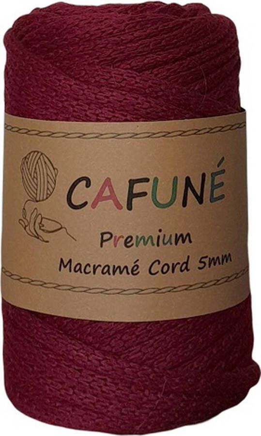 Cafuné Premium-Macramé koord-5 mm-Bordeaux-40 meter-Gevlochten Koord-Gerecycled Katoen-Touw-Haken-Breien-Weven-Macramé plantenhanger-Poef Haken-Kussen Haken-Gehaakte Mand-Macramé Pakket- Haken voor beginners-Niet Uitkambaar