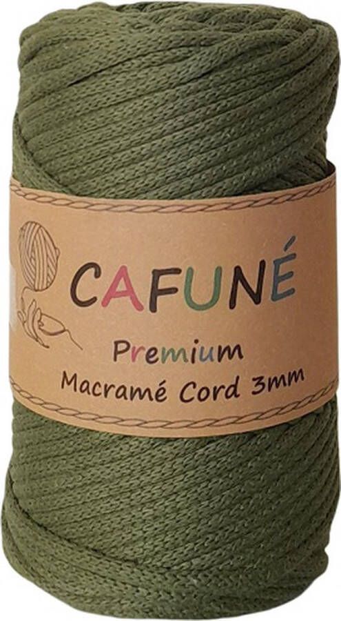 Cafuné Premium Macramé koord-Avacado-3 mm-75 mt-250gr-Gevlochten koord-niet uitkambaar-Gerecycled-Haken-Macramé-Koord-Touw-Garen-Duurzaam Katoen
