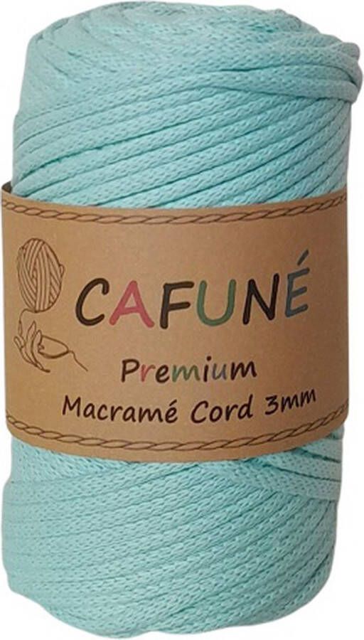 Cafuné Macrame koord- Premium Mint-3 mm-75 mt-250gr-Gevlochten koord-niet uitkambaar-Gerecycled-Haken-Macramé-Koord-Touw-Garen-Duurzaam Katoen