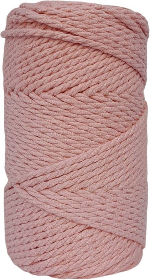 Cafuné MACRAMÉ PREMIUM TRIPLE 3MM: Premium-Macramé Touw-Zalm Roze-3mm-65 meter-Triple Twist-Gerecycled katoen koord-Macramé-Weven-Macramé plantenhanger-Wandkleed-Sleutelhanger-Dromenvanger-Katoen koord-Macramé Pakket-Uitkambaar