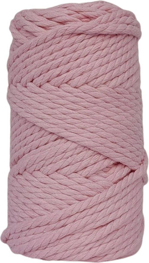 Cafuné Premium-Macramé Touw-Poeder-5mm-Triple Twist-40 meter-Gerecycled-katoen koord-Macramé plantenhanger-Touw-Wandkleed-Sleutelhanger-Dromenvanger-Katoen koord-Macramé Pakket-Uitkambaar