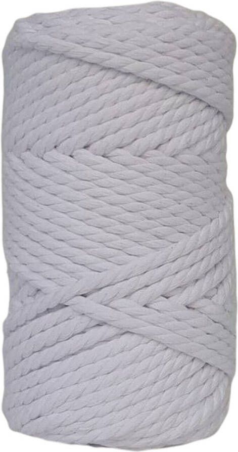 Cafuné Premium-Macramé Touw-Wit-5mm Triple Twist-40 meter-Gerecycled katoen koord-Macramé plantenhanger-Wandkleed-Sleutelhanger-Dromenvanger-Katoen koord-Macramé Pakket-Uitkambaar