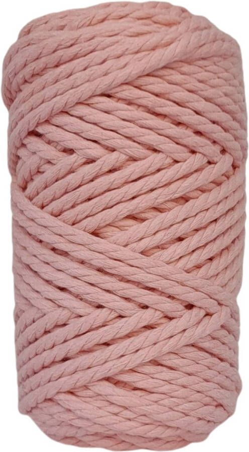 Cafuné Premium-Macramé Touw-Zalm-5mm Triple Twist-40 meter-Gerecycled katoen koord-Macramé plantenhanger-Wandkleed-Sleutelhanger-Dromenvanger-Katoen koord-Macramé Pakket-Uitkambaar