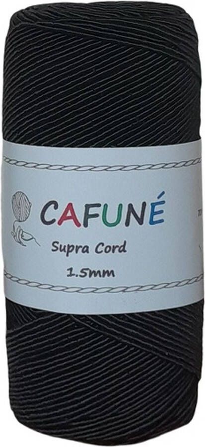 Cafuné Supra koord Zwart-1 5mm-200gr-200mt-Sieradenkoord-Haken-Macramé-Buiskoord