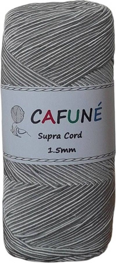 Cafuné Supra koord Lichtgrijs-1 5mm-200gr-200mt-Sieradenkoord-Haken-Macramé-Buiskoord