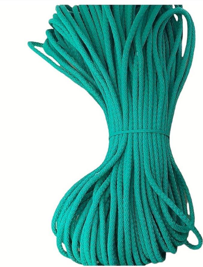 Cafuné Gevlochten katoenen koord voor koordmandjes-6-7mm -50 mt-1 kg-Gerecycled Katoen-met een naaimachine-Benetton Groen