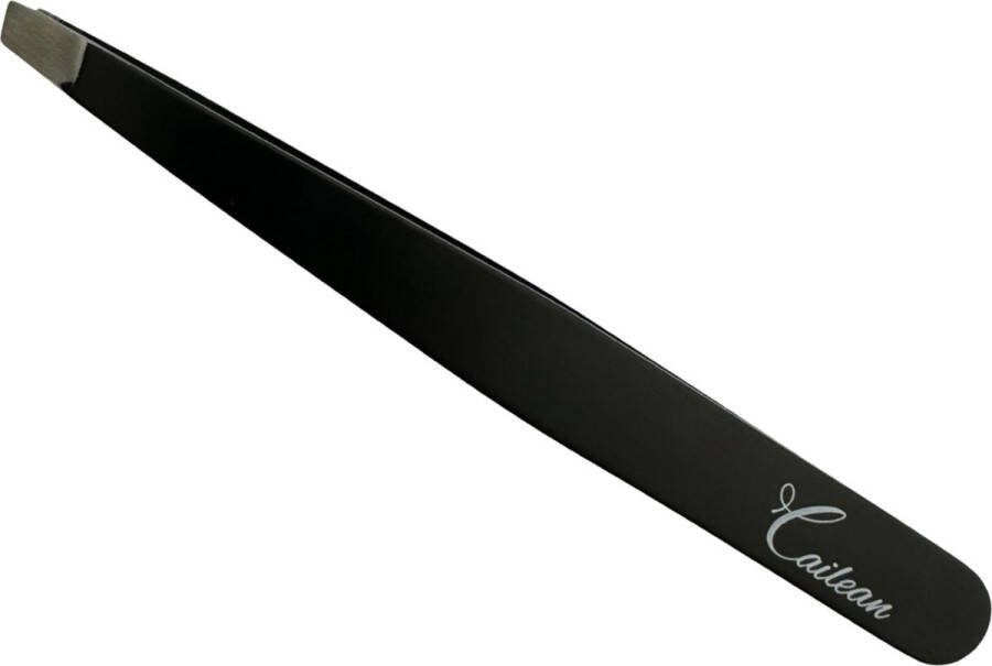 Cailean Classic Pincet Zwart 1 Stuk Professionele Wenkbrauw Pincet Wenkbrauw Verzorging RVS Beauty Pincet