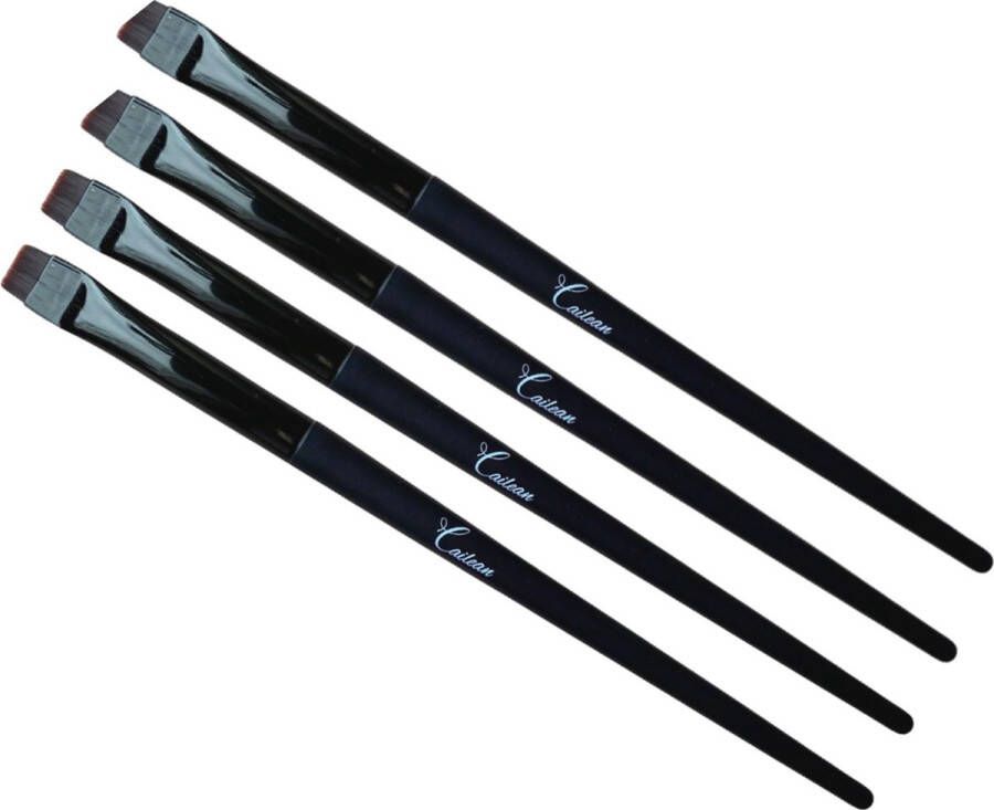 Cailean Wimper & Wenkbrauw Verfpenseel Rechte & Schuine Brush 4 Stuks 14 cm Verf Penseel Wimperverzorging Wenkbrauwverzoging Wenkbrauw Kwast Wimper Kwast Wimperverf Penseel Wenkbrauwverf Penseel Make-up Verfkwast Beauty
