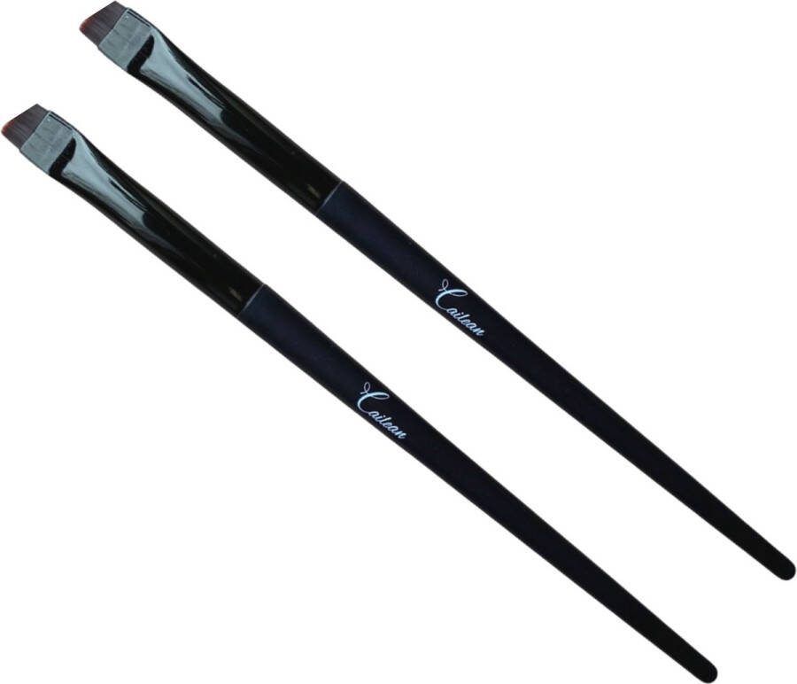 Cailean Wimper & Wenkbrauw Verfpenseel Schuine Brush 2 Stuks 14 cm Verf Penseel Wimperverzorging Wenkbrauwverzoging Wenkbrauw Kwast Wimper Kwast Wimperverf Penseel Wenkbrauwverf Penseel Make-up Verfkwast Beauty Tool