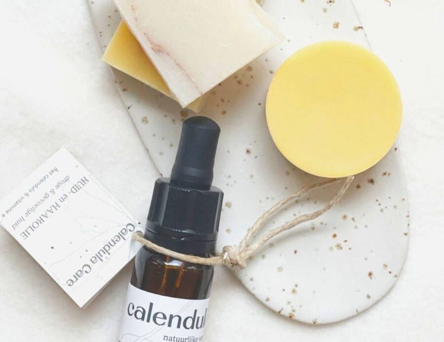 Calendula Care cadeauset mini's 4 stuks hand -en bodyzeep shampoo huid -en haarolie body balsem