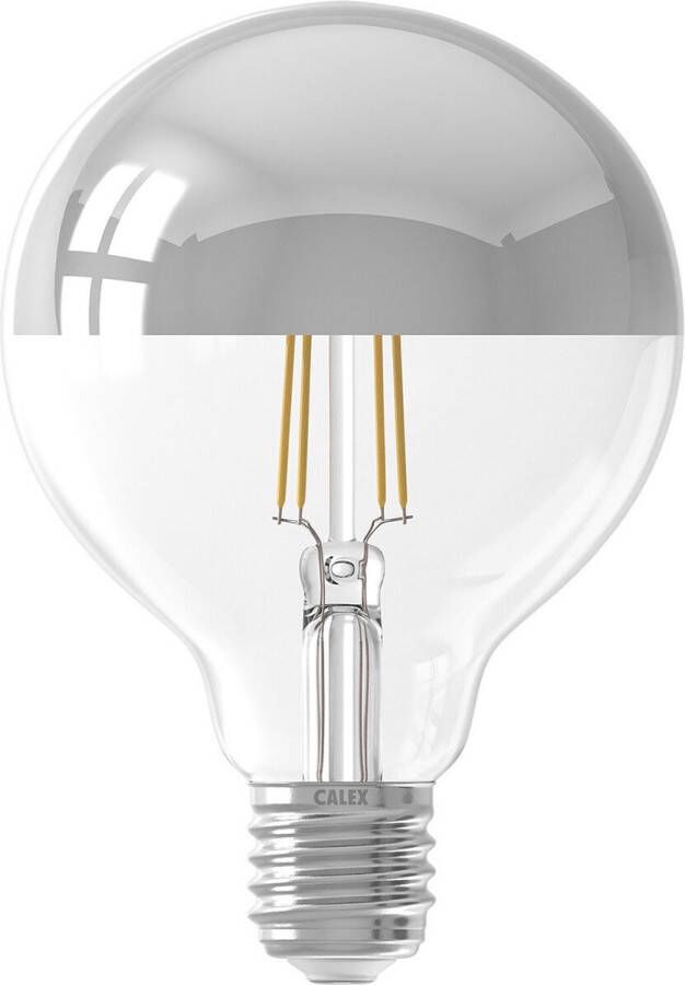 Calex Dimbare LED Lamp Globe Kopspiegel Filament E27 Zilver