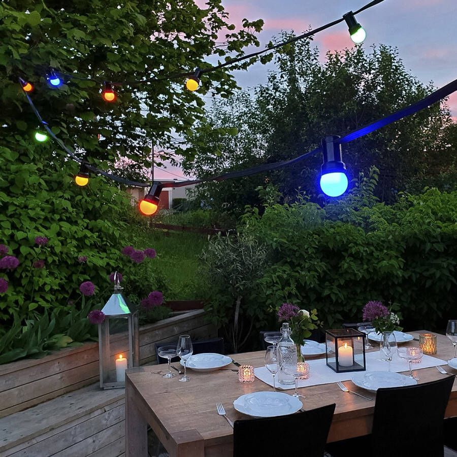 Calex Lampjes Slinger 10m Tuinverlichting Lichtslinger voor buiten Gekleurd Licht 1.8W