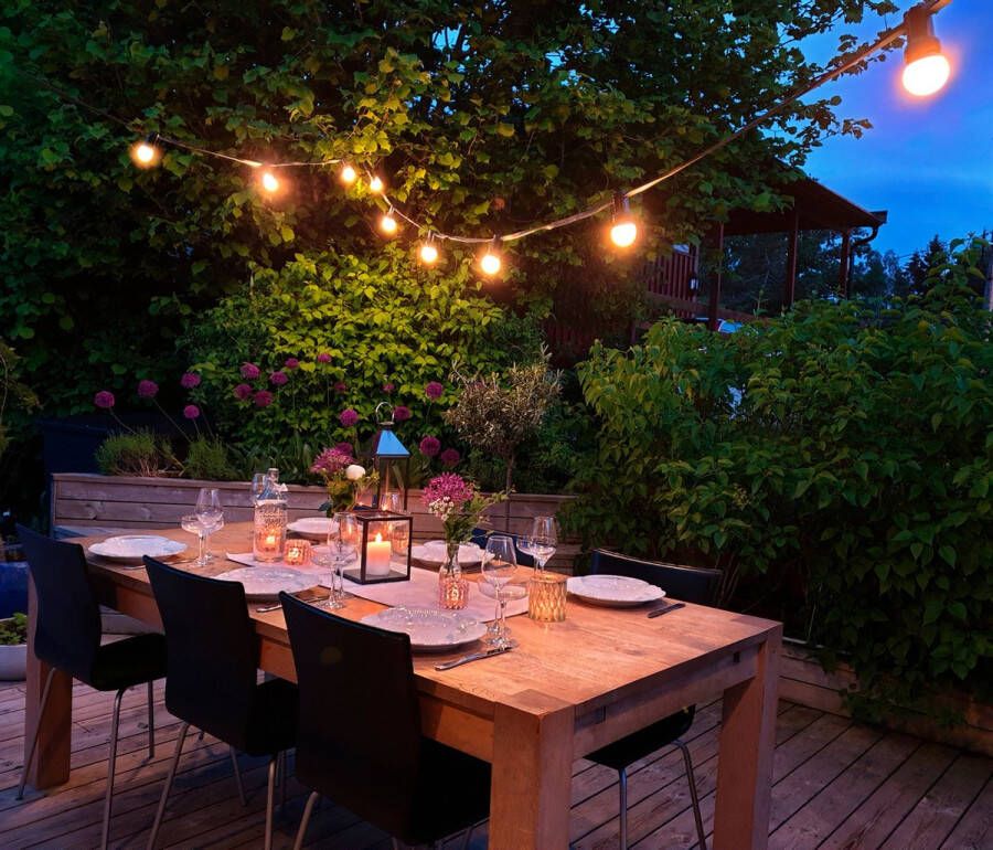Calex Lichtsnoer 10m Lichtslinger voor Buiten Tuinverlichting Warm Wit Licht