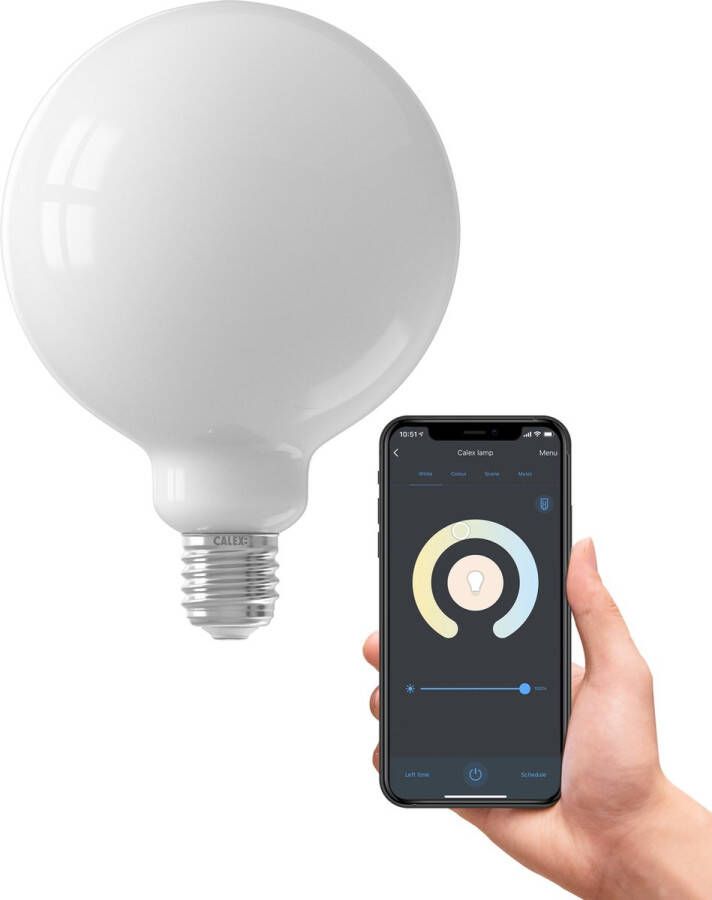 Calex Slimme Lamp Wifi LED Verlichting Globe 12 5cm E27 Smart Lichtbron Dimbaar Warm Wit licht 7 5W