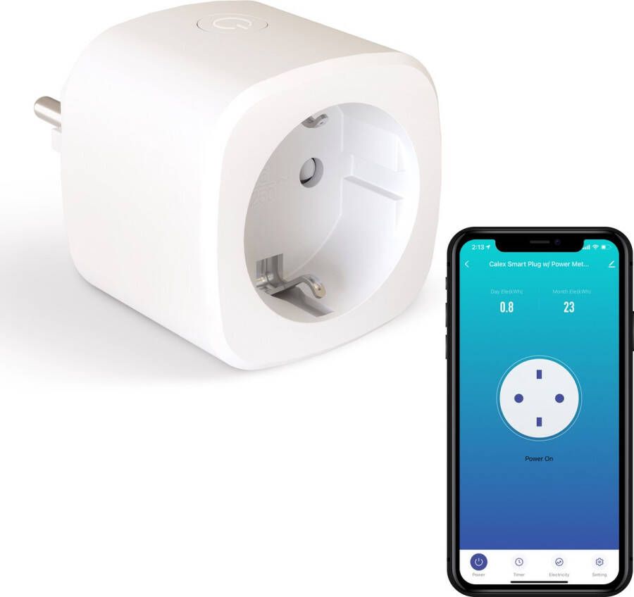 Calex Slimme Stekker Energiemeter Smart Plug met App Bediening Werkt met Alexa en Google Home