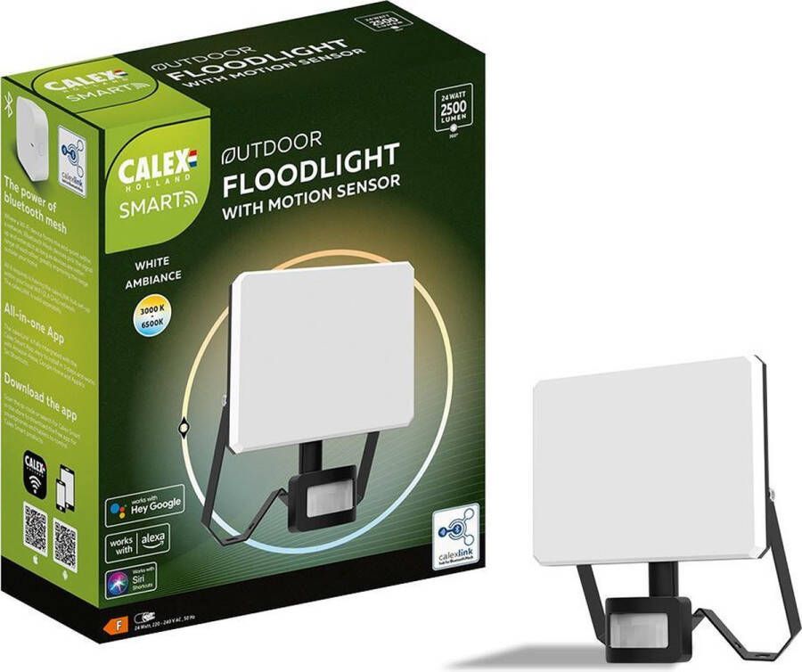 Calex Smart Outdoor Straler Slimme LED Schijnwerper LED Floodlight met bewegingssensor Voor buiten 24W