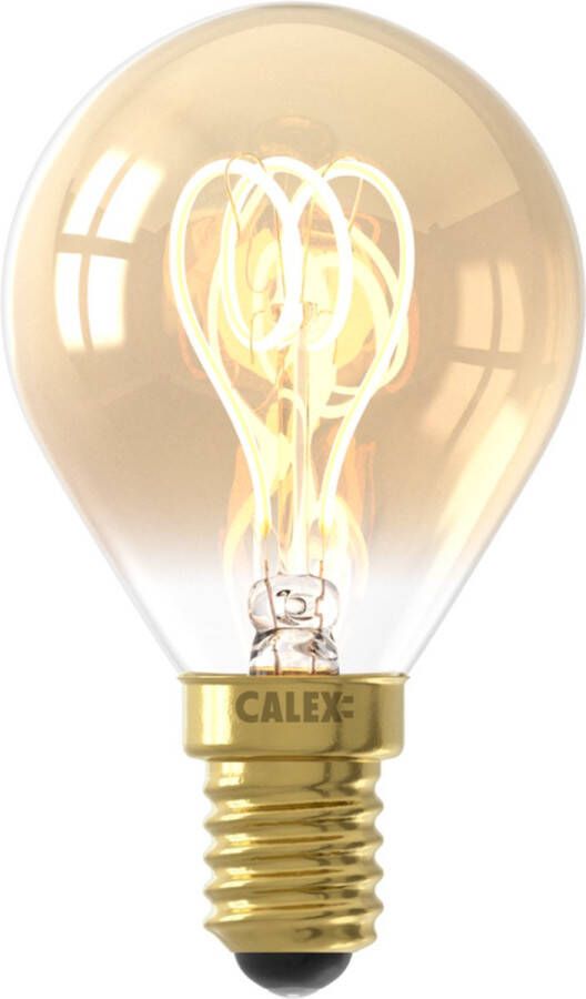Calex Spiraal Filament LED Lamp E14 P45 Lichtbron Goud 3.5W Dimbaar