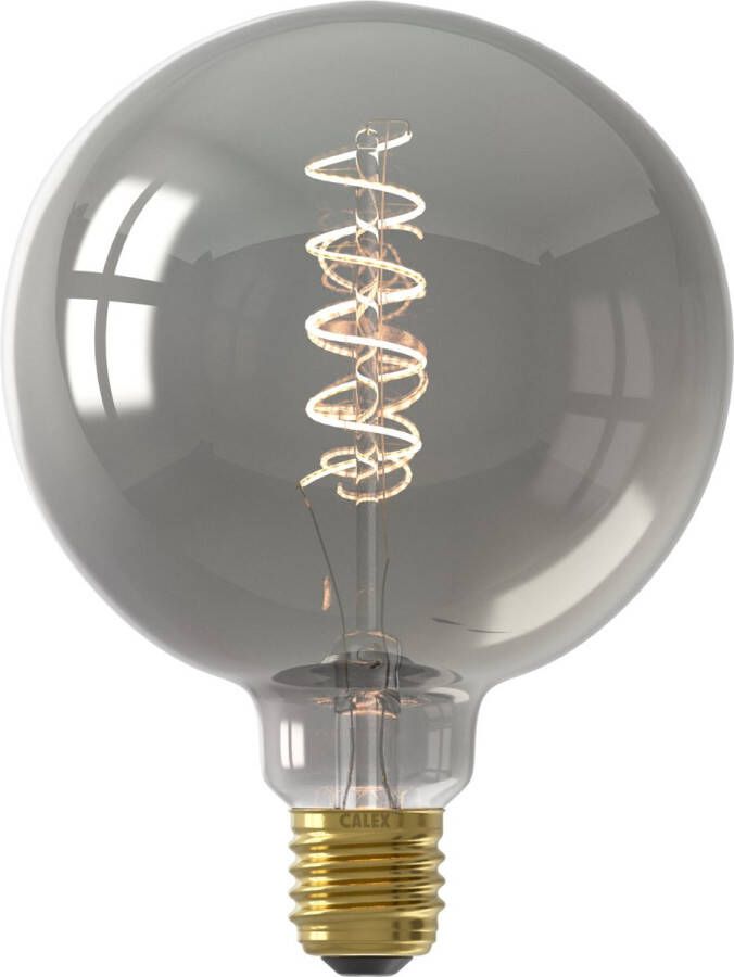 Calex Spiraal Filament LED Lamp E27 G125 Lichtbron Titanium 4W Dimbaar