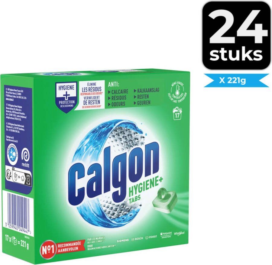 Calgon Wasmiddel tabs Hygiëne+ anti kalk 17 tabs Voordeelverpakking 24 stuks