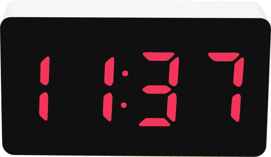 Caliber Kleine Wekker Digitale Klok Geschikt als kinderwekker Slaapkamer Automatisch dimmen 3 Alarmen Rood Display Wit (HCG01R