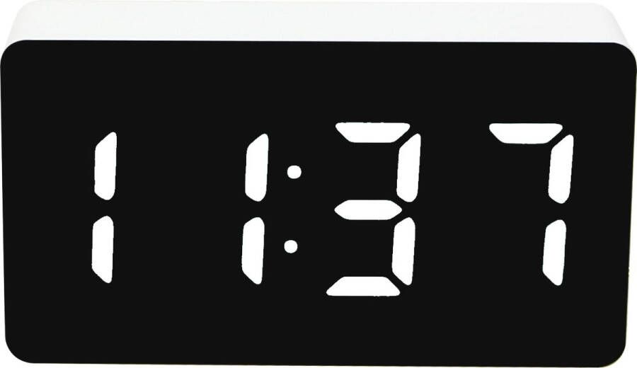 Caliber Kleine Wekker Digitale Klok Geschikt als kinderwekker Slaapkamer Automatisch dimmen 3 Alarmen Wit Display Wit (HCG01W)