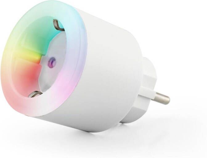Caliber Slimme Stekker met LED RGB Verlichting en Energiemeter Smart Plug Energiebesparing Wit (HWP101LE)