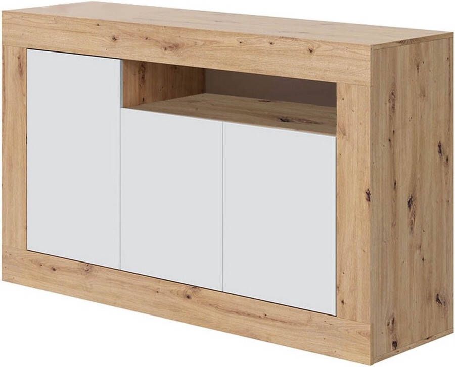 Merkloos BALTIK Dressoir Melamine 3 deuren + 1 opbergnis B 144 x D 42 x H 87 cm