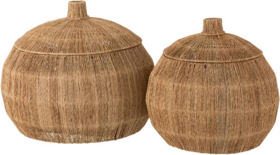 CaliCosy J-Line Set 2 Manden met deksel Dantya Bal Jute Naturel Bruin