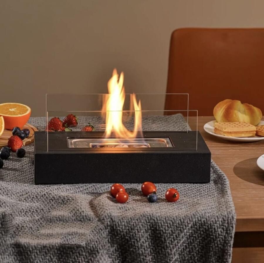 CALINAIR Tafelhaard Bio Ethanol Binnen & Buiten Zwart 35 x 18 x 20 CM