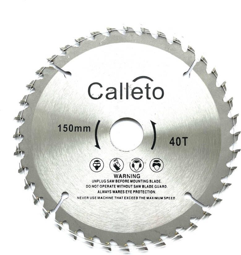 Calleto zaagblad hout 150 x 22 23mm Cirkelzagen 40 tanden hardmetalen Incl. reductiering 19 8mm