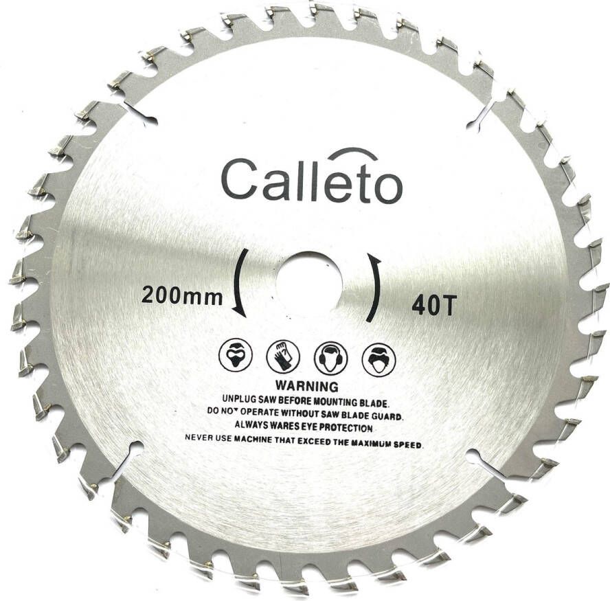 Calleto zaagblad hout 200 x 22 23mm Cirkelzagen 40 tanden hardmetalen Incl. reductiering 19 8mm