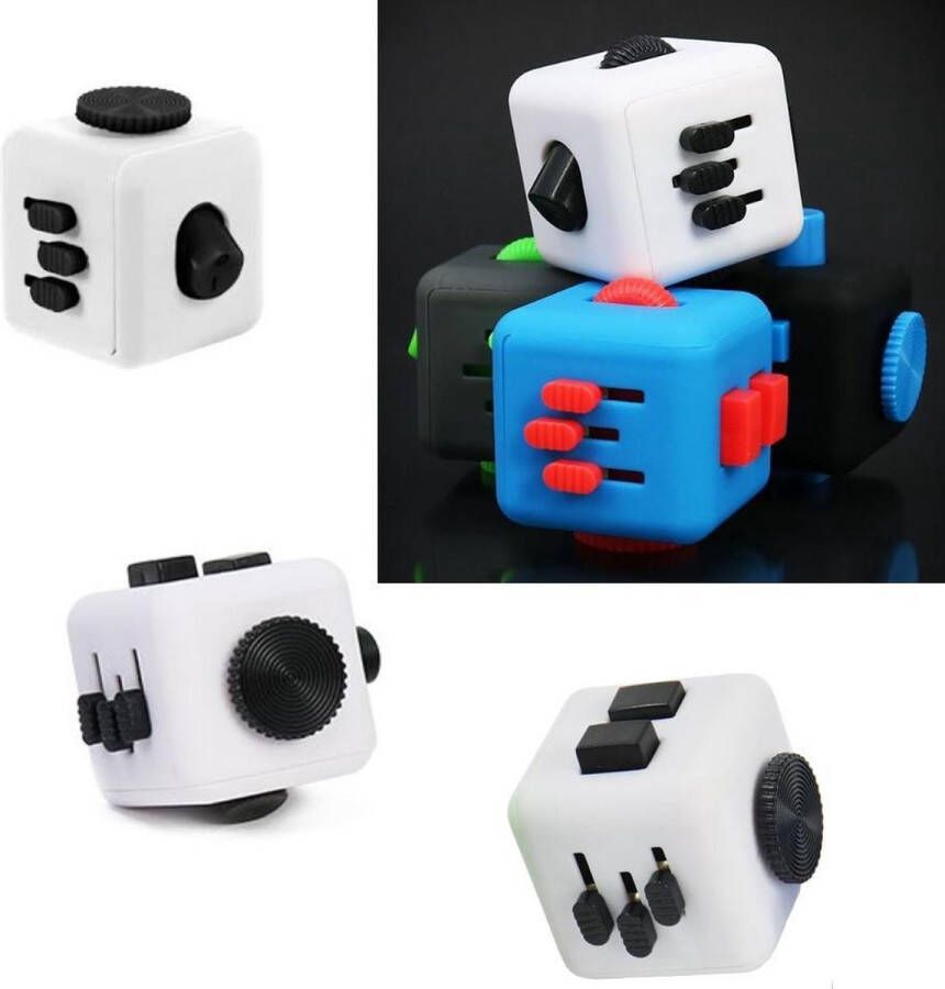 Calm cube Fidget Cube – Wriemelkubus –Anti-Stress Speelgoed – Wriemel Stick – Wit Zwart