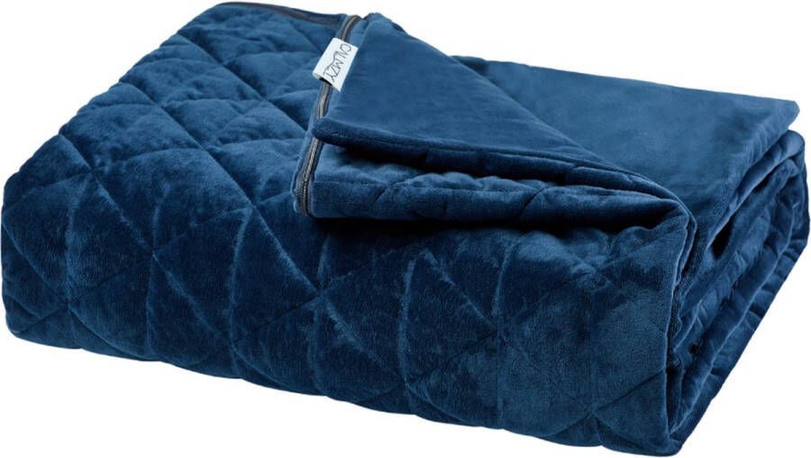 Calmzy Superior Soft Duvet cover Verzwaringsdeken hoes 150 x 200 cm Superzacht Comfortabel Fleece Navy Blauw