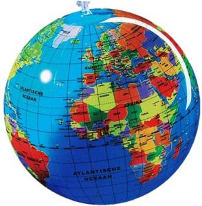 Caly Toys Globe Opblaasbare Wereldbol 30 cm Nederlands