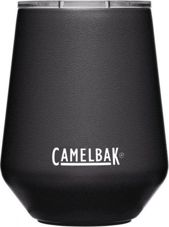 Camelbak Thermosbeker 350 ml Dubbelwandige Drinkfles Isolerend RVS Antislip Siliconen Bodem Losse dop (3 standen) Geschikt voor Wijn Zwart