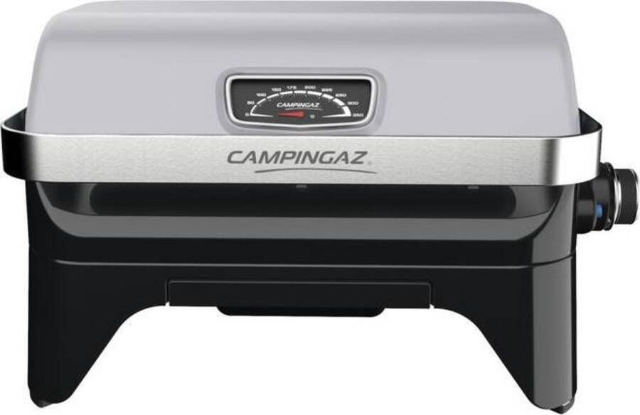 Campingaz Attitude 2go CV BBQ Draagbare Gas barbecue voorgemonteerde outdoor grill werkt op een ventielcartouche tafel barbecue met ingebouwde thermometer draagbare barbecue met vaatwasserbestendige onderdelen grijs zwart