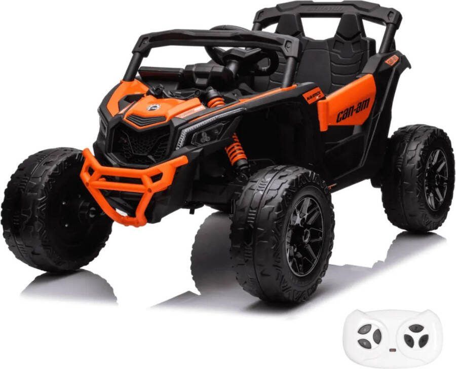 CAN-AM Maverick R Elektrische Kinderauto Oranje 12V 4x4 aandrijving