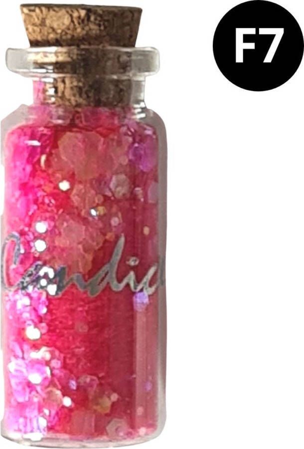 Candice Cosmetics CHUNKY LOOSE GLITTER NEON Fuchsia F7 GS.500 Oogschaduw Pigment Grove Glitters Flakes 16 g