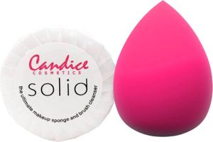 Candice Cosmetics Makeup Blending Sponge + Brush Cleanser Soap Pink Makeup Spons Zeep voor Kwasten Kwastenreiniger Roze 28 g