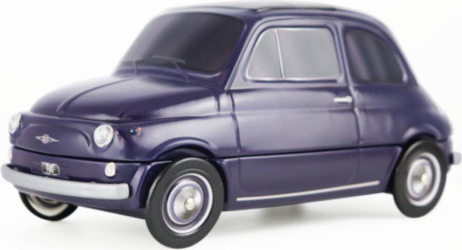 Cannoli Box Fiat 500 Koekblik met 5 cannoli Bewaarblik Koekjestrommel Donkerblauw