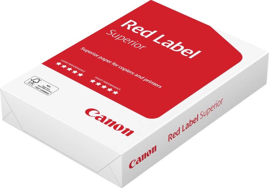 Canon kopieer printpapier Red Label Superior FSC A4 80 grams 1 doos 5 pak a 500 vel