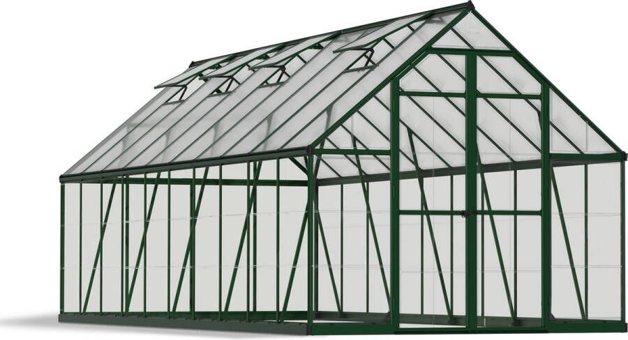 Canopia Balance Hybride Tuinkas Kweekkas Broeikas Polycarbonaat Hoge Kwaliteit Eenvoudige installatie Groen 607X244X229 cm