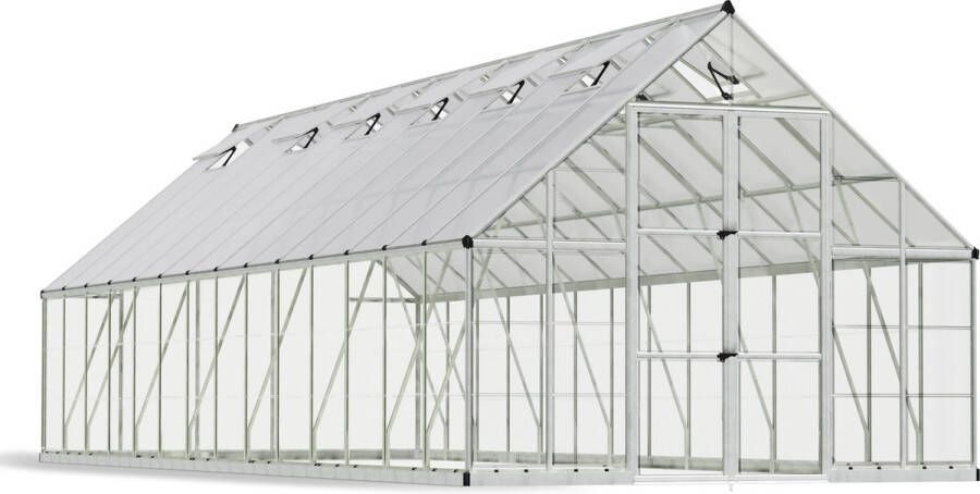 Canopia Balance Hybride Tuinkas Kweekkas Broeikas Polycarbonaat Hoge Kwaliteit Eenvoudige installatie Zilver 844X304X257 cm