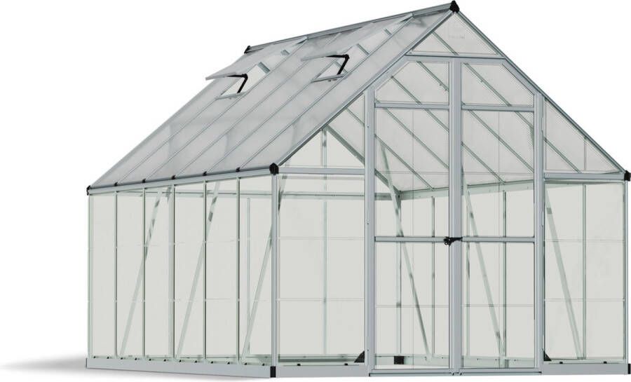 Canopia Balance Hybride Tuinkas Kweekkas Broeikas Polycarbonaat Hoge Kwaliteit Eenvoudige installatie Zilver 367X244x229 cm