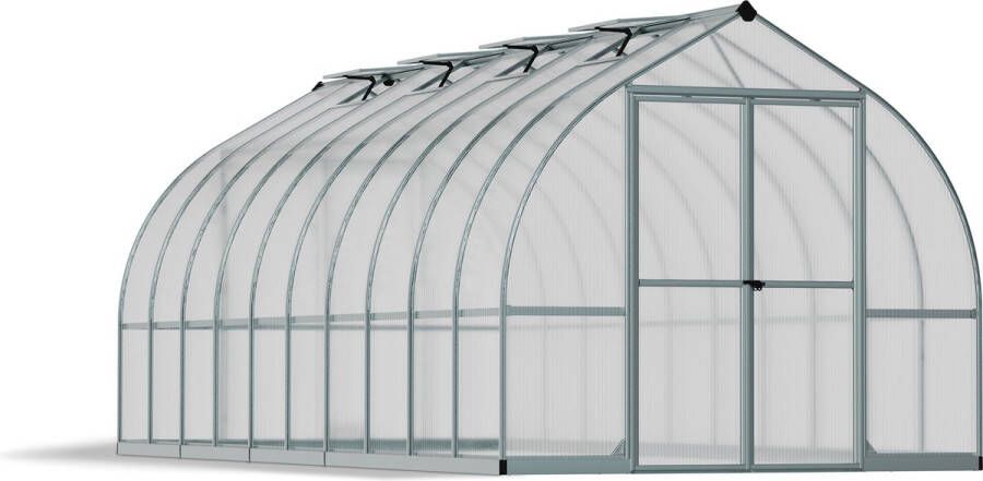 Canopia Bella Tuinkas Kweekkas Broeikas Polycarbonaat Hoge Kwaliteit Eenvoudige installatie Zilver 613X244X219 cm