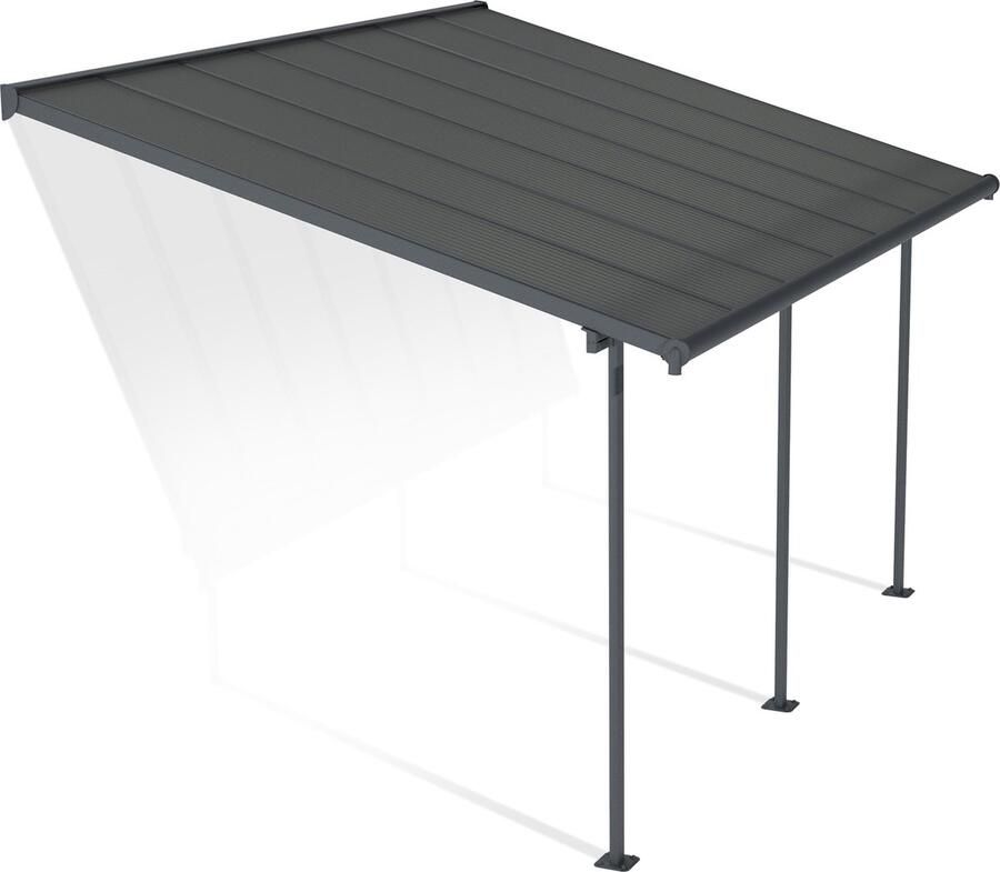 Canopia Capri Overkapping Terrasoverkapping Pergola Terrasoverkapping Polycarbonaat Aluminium Grijs 3X4.3 m
